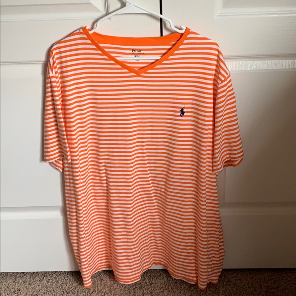 Orange stripes polo T-shirt